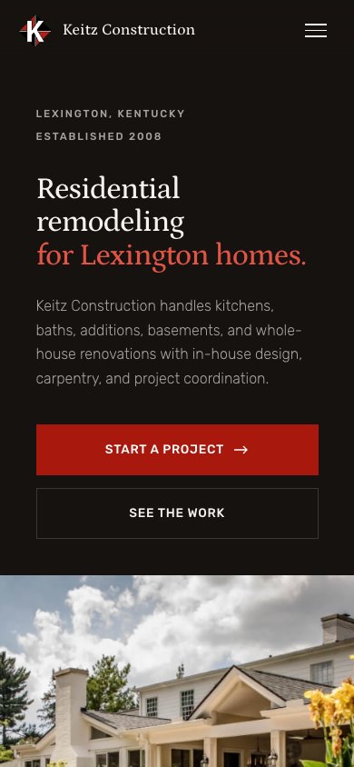 The new homepage on a phone