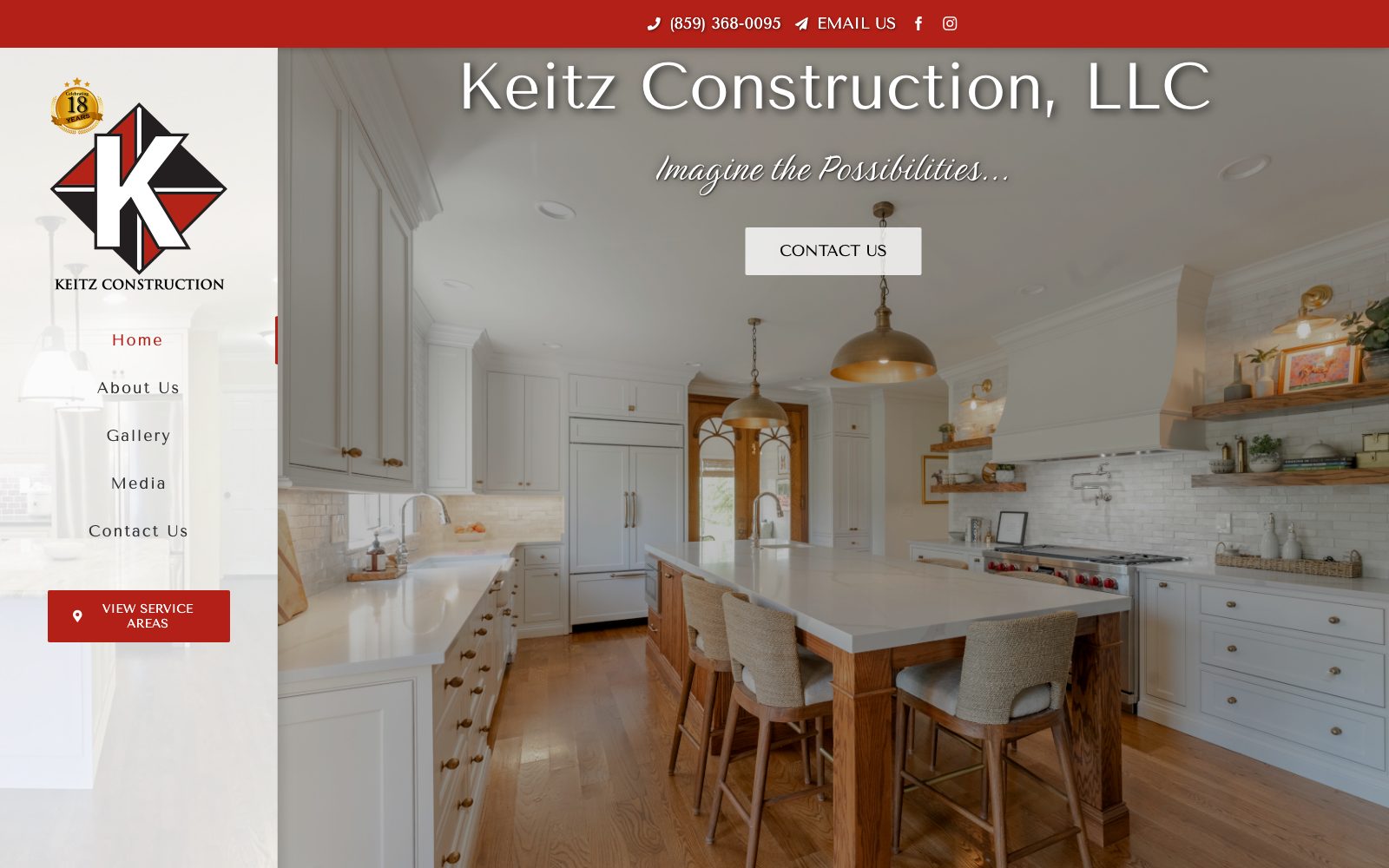The current keitzconstruction.com homepage